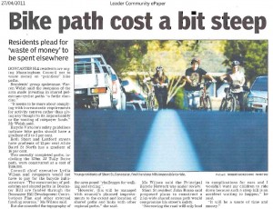Bike Path Cost a Bit Steep - Dual Paths